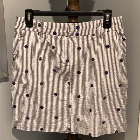 British Khaki Dresses & Skirts - BRITISH KHAKI Pinstriped-Embroidered Women's Skirt